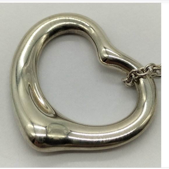 Tiffany and Co. Pendant Necklace Elsa Peretti Open Heart Silver 925 - Picture 8 of 12